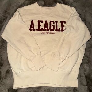 American Eagle Outfitters White Crewneck Sweater